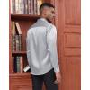 imageJVER Mens Silk Satin Long Sleeve Dress Shirts Shiny Casual Button Down Shirt Luxury Party Prom ShirtsDark Silver
