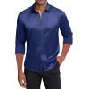 imageJVER Mens Silk Satin Long Sleeve Dress Shirts Shiny Casual Button Down Shirt Luxury Party Prom ShirtsNavy Blue