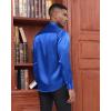 imageJVER Mens Silk Satin Long Sleeve Dress Shirts Shiny Casual Button Down Shirt Luxury Party Prom ShirtsRoyal Blue