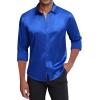 imageJVER Mens Silk Satin Long Sleeve Dress Shirts Shiny Casual Button Down Shirt Luxury Party Prom ShirtsRoyal Blue