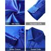imageJVER Mens Silk Satin Long Sleeve Dress Shirts Shiny Casual Button Down Shirt Luxury Party Prom ShirtsRoyal Blue