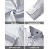 imageJVER Mens Silk Satin Long Sleeve Dress Shirts Shiny Casual Button Down Shirt Luxury Party Prom ShirtsSilver Blue