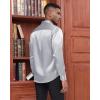 imageJVER Mens Silk Satin Long Sleeve Dress Shirts Shiny Casual Button Down Shirt Luxury Party Prom ShirtsSilver Blue