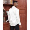 imageJVER Mens Silk Satin Long Sleeve Dress Shirts Shiny Casual Button Down Shirt Luxury Party Prom ShirtsWhite