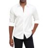 imageJVER Mens Silk Satin Long Sleeve Dress Shirts Shiny Casual Button Down Shirt Luxury Party Prom ShirtsWhite