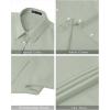 imageJVER Womens Button Down Shirts Stretch Wrinkle Free Formal Short Sleeve Dress Shirt Summer Work Blouses Business Casual TopsAvocado Green