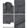 imageJVER Womens Button Down Shirts Stretch Wrinkle Free Formal Short Sleeve Dress Shirt Summer Work Blouses Business Casual TopsDark Grey
