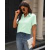 imageJVER Womens Button Down Shirts Stretch Wrinkle Free Formal Short Sleeve Dress Shirt Summer Work Blouses Business Casual TopsLight Green