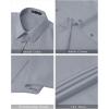 imageJVER Womens Button Down Shirts Stretch Wrinkle Free Formal Short Sleeve Dress Shirt Summer Work Blouses Business Casual TopsLight Grey