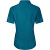 imageJVER Womens Button Down Shirts Stretch Wrinkle Free Formal Short Sleeve Dress Shirt Summer Work Blouses Business Casual TopsPeacock Blue