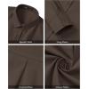 imageJVER Womens Oversized Button Down Shirts Casual Long Sleeve Lightweight Breathable Solid Cotton Blouse Office Dress ShirtCoffee