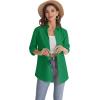 imageJVER Womens Oversized Button Down Shirts Casual Long Sleeve Lightweight Breathable Solid Cotton Blouse Office Dress ShirtDark Green