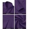 imageJVER Womens Oversized Button Down Shirts Casual Long Sleeve Lightweight Breathable Solid Cotton Blouse Office Dress ShirtDark Purple