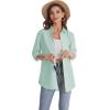 imageJVER Womens Oversized Button Down Shirts Casual Long Sleeve Lightweight Breathable Solid Cotton Blouse Office Dress ShirtLight Green