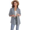 imageJVER Womens Oversized Button Down Shirts Casual Long Sleeve Lightweight Breathable Solid Cotton Blouse Office Dress ShirtLight Grey