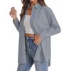 imageJVER Womens Oversized Button Down Shirts Casual Long Sleeve Lightweight Breathable Solid Cotton Blouse Office Dress ShirtLight Grey