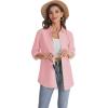 imageJVER Womens Oversized Button Down Shirts Casual Long Sleeve Lightweight Breathable Solid Cotton Blouse Office Dress ShirtLight Pink