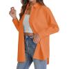 imageJVER Womens Oversized Button Down Shirts Casual Long Sleeve Lightweight Breathable Solid Cotton Blouse Office Dress ShirtOrange