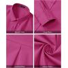 imageJVER Womens Oversized Button Down Shirts Casual Long Sleeve Lightweight Breathable Solid Cotton Blouse Office Dress ShirtRose Red