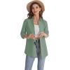 imageJVER Womens Oversized Button Down Shirts Casual Long Sleeve Lightweight Breathable Solid Cotton Blouse Office Dress ShirtSage Green