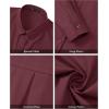 imageJVER Womens Oversized Button Down Shirts Casual Long Sleeve Lightweight Breathable Solid Cotton Blouse Office Dress ShirtWine Red