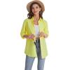 imageJVER Womens Oversized Button Down Shirts Casual Long Sleeve Lightweight Breathable Solid Cotton Blouse Office Dress ShirtYellow
