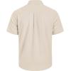 imageMens Linen Shirts Short Sleeve Button Down Shirt Casual Cuban Guayabera Lightweight Summer Beach Solid TopsBeige