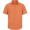 imageMens Linen Shirts Short Sleeve Button Down Shirt Casual Cuban Guayabera Lightweight Summer Beach Solid TopsBright Orange