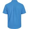 imageMens Linen Shirts Short Sleeve Button Down Shirt Casual Cuban Guayabera Lightweight Summer Beach Solid TopsCobalt Blue