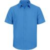 imageMens Linen Shirts Short Sleeve Button Down Shirt Casual Cuban Guayabera Lightweight Summer Beach Solid TopsCobalt Blue