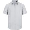 imageMens Linen Shirts Short Sleeve Button Down Shirt Casual Cuban Guayabera Lightweight Summer Beach Solid TopsGrey