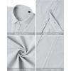 imageMens Linen Shirts Short Sleeve Button Down Shirt Casual Cuban Guayabera Lightweight Summer Beach Solid TopsGrey