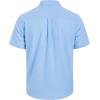 imageMens Linen Shirts Short Sleeve Button Down Shirt Casual Cuban Guayabera Lightweight Summer Beach Solid TopsLight Blue