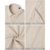 imageMens Linen Shirts Short Sleeve Button Down Shirt Casual Cuban Guayabera Lightweight Summer Beach Solid TopsLight Khaki