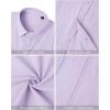 imageMens Linen Shirts Short Sleeve Button Down Shirt Casual Cuban Guayabera Lightweight Summer Beach Solid TopsLight Purple
