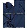 imageMens Linen Shirts Short Sleeve Button Down Shirt Casual Cuban Guayabera Lightweight Summer Beach Solid TopsNavy Blue