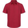 imageMens Linen Shirts Short Sleeve Button Down Shirt Casual Cuban Guayabera Lightweight Summer Beach Solid TopsRed