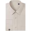 imageJVER Mens French Cuff Dress Shirts Regular Fit Long Sleeve Spread Collar Metal CufflinkLight Khaki
