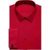 imageJVER Mens French Cuff Dress Shirts Regular Fit Long Sleeve Spread Collar Metal CufflinkRed
