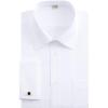 imageJVER Mens French Cuff Dress Shirts Regular Fit Long Sleeve Spread Collar Metal CufflinkWhite