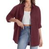 imageJVER Womens Oversized Button Down Shirts Casual Long Sleeve Lightweight Breathable Solid Cotton Blouse Office Dress ShirtWine Red