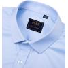 imageJVER Boys Long Sleeve Dress Shirts Solid Stretch WrinkleFree Shirt Kids Casual Button Down ShirtsBlue