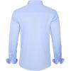 imageJVER Boys Long Sleeve Dress Shirts Solid Stretch WrinkleFree Shirt Kids Casual Button Down ShirtsBlue