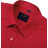 imageJVER Boys Long Sleeve Dress Shirts Solid Stretch WrinkleFree Shirt Kids Casual Button Down ShirtsBright Red