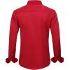 imageJVER Boys Long Sleeve Dress Shirts Solid Stretch WrinkleFree Shirt Kids Casual Button Down ShirtsBright Red