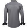 imageJVER Boys Long Sleeve Dress Shirts Solid Stretch WrinkleFree Shirt Kids Casual Button Down ShirtsGrey