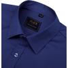 imageJVER Boys Long Sleeve Dress Shirts Solid Stretch WrinkleFree Shirt Kids Casual Button Down ShirtsNavy Blue