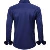 imageJVER Boys Long Sleeve Dress Shirts Solid Stretch WrinkleFree Shirt Kids Casual Button Down ShirtsNavy Blue