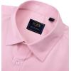 imageJVER Boys Long Sleeve Dress Shirts Solid Stretch WrinkleFree Shirt Kids Casual Button Down ShirtsPink
