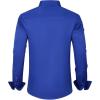 imageJVER Boys Long Sleeve Dress Shirts Solid Stretch WrinkleFree Shirt Kids Casual Button Down ShirtsRoyal Blue